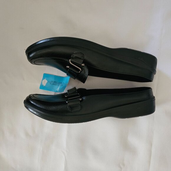 Aerocushion Memory Foam Women's Black Leather Open Back Slip-On Shoe 10M NWOB - Picture 5 of 11